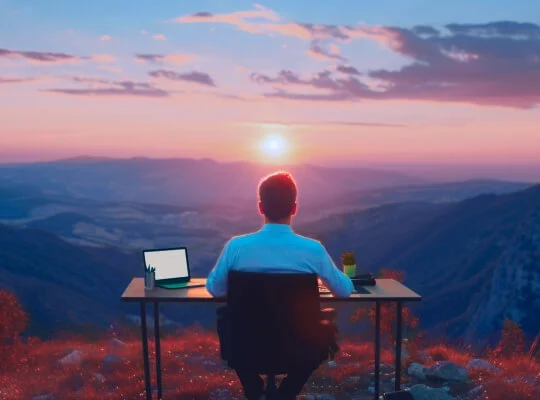 Workation | Geschäftsmann im Sonnuntergang | VDR