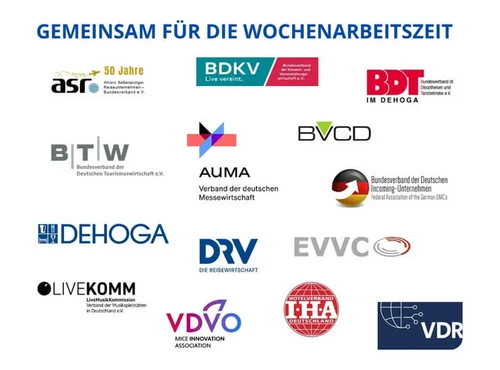 Gemeinsam für die Wochenarbeitszeit | DEHOGA Kampagne | Logos Akteure