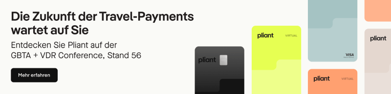 Grafik von Pliant: Die Zukunft des Travel-Payments wartet auf Sie | VDR Overlay-Banner